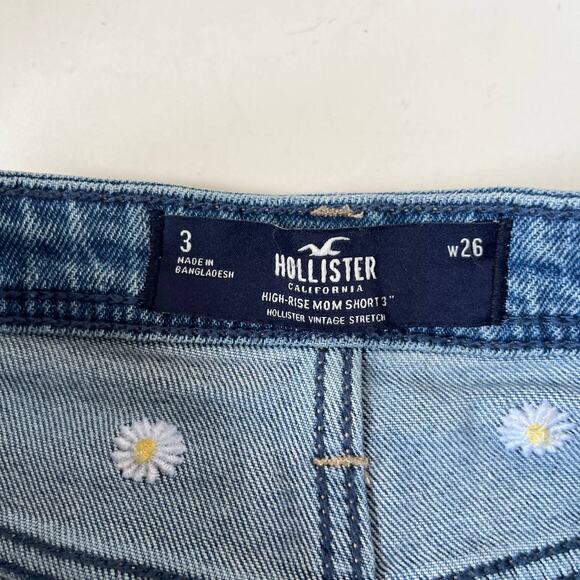 Hollister Y2K Daisy Button Fly Jean Womens Shorts Sz 3 Festival Frayed Embroider - Picture 8 of 9